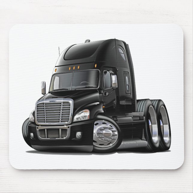 Freightliner Cascadia schwarzer LKW Mousepad (Vorne)