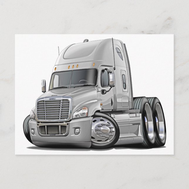Freightliner Cascadia White Truck Postkarte (Vorderseite)