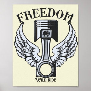 Freigiebpistolen Vintages Motorrad Poster