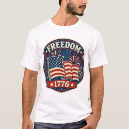 Freiheit 1776 Amerikanischer Flagge Patriotischer T-Shirt