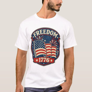 Freiheit 1776 Amerikanischer Flagge Patriotischer T-Shirt