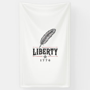 Freiheit 1776 Patriotischer Feder-Vektor-Design_1 Banner