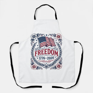 Freiheit 1776 Patriotischer Vintage-Flagge Floral- Schürze
