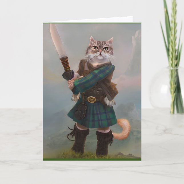 Freiheit! Braveheart Scottish Cat Schottland Karte (Vorderseite)