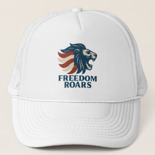 Freiheit Brüllt Patriotischer Löwe Truckerkappe