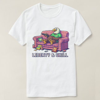 "Freiheit & Chillen" Lustiger Weißkopfseeadler Cou T-Shirt