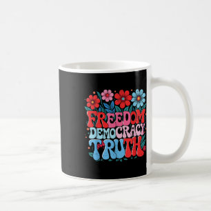Freiheit Demokratie Wahrheit Retro Blumen 70er 4. Kaffeetasse