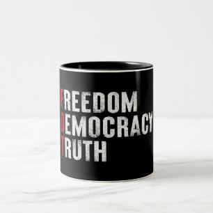 Freiheit Demokratie Wahrheit Zweifarbige Tasse
