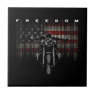 Freiheit der amerikanischen Flagge für Motorräder Fliese