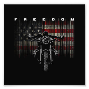 Freiheit der amerikanischen Flagge für Motorräder Fotodruck