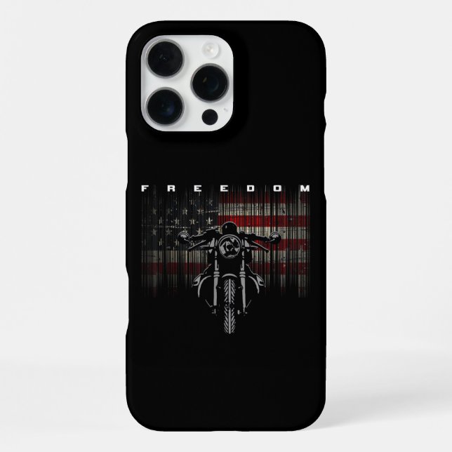 Freiheit der amerikanischen Flagge für Motorräder iPhone Hülle (Rückseite)
