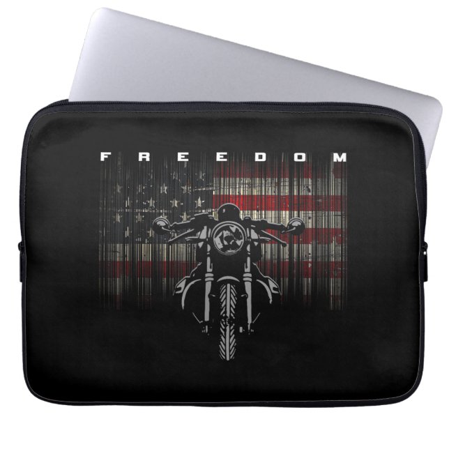 Freiheit der amerikanischen Flagge für Motorräder Laptopschutzhülle (Vorderseite)