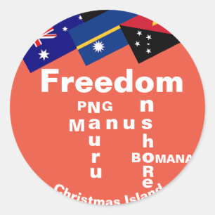 Freiheit der Flüchtlinge - PNG Manus Nauru Onshore Runder Aufkleber