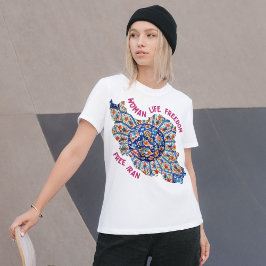 Freiheit der Frau | Persische Kunst Rote iranische T-Shirt