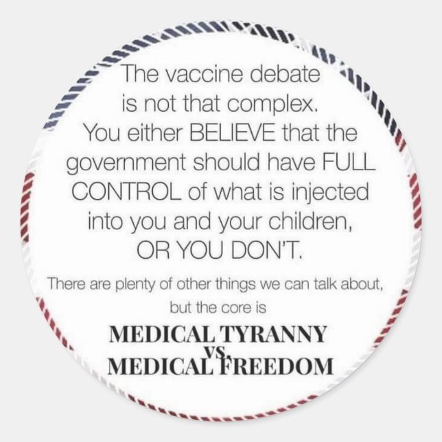 Freiheit der Medizin Runder Aufkleber (Vorderseite)