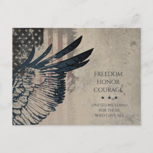 Freiheit • Ehre • Mut Patriotischer Adler Kunst Feiertagspostkarte