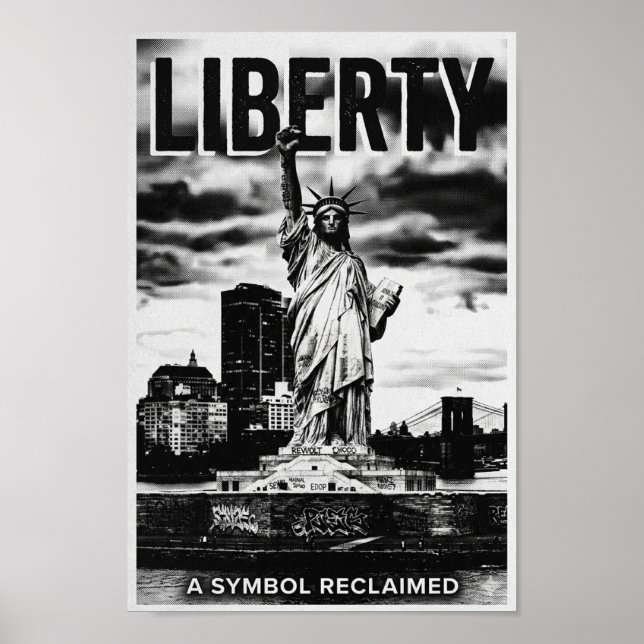 Freiheit: Ein zurückerobertes Symbol - Raues NYC P Poster (Vorne)