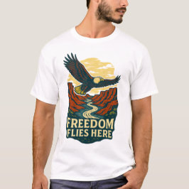 Freiheit fliegt hier Retro-Adlerwerk T-Shirt