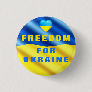 Freiheit für die Ukraine - Flag-Button - Unterstüt Button