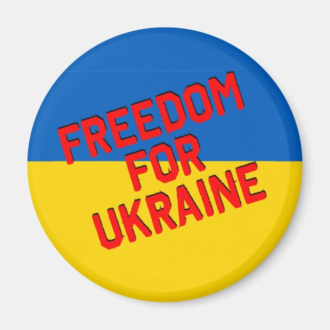 FREIHEIT FÜR DIE UKRAINE mit Fahne Magnet (Vorne)