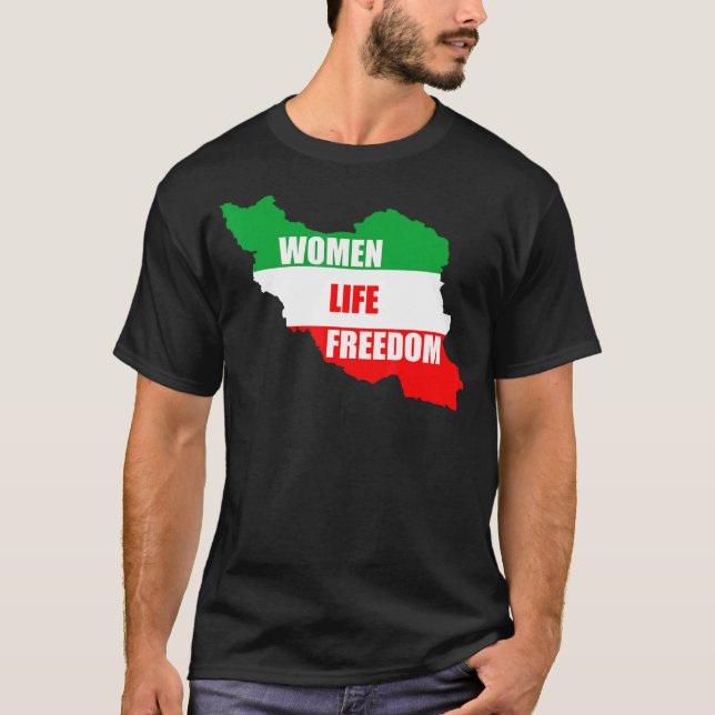 Freiheit für Frauen Iran Wir stehen mit der Frau T-Shirt (Vorderseite)