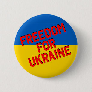 FREIHEIT FÜR UKRAINE mit Flagge Button