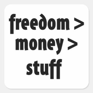 Freiheit > Geld > Stoff Quadratischer Aufkleber