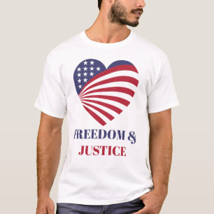 Freiheit & Gerechtigkeit Amerikanische Flagge mit T-Shirt