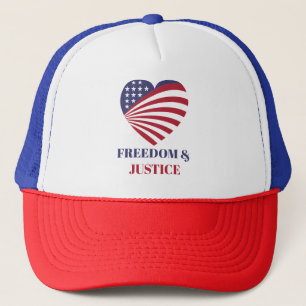 Freiheit & Gerechtigkeit Amerikanische Flagge mit  Truckerkappe