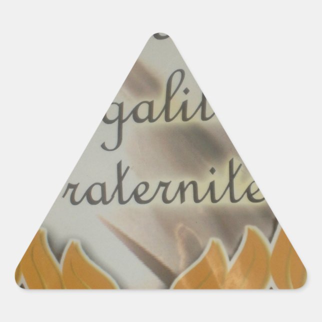 Freiheit, Gleichheit, Brüderlichkeit: Zukunft Blüh Dreieckiger Aufkleber (Vorderseite)