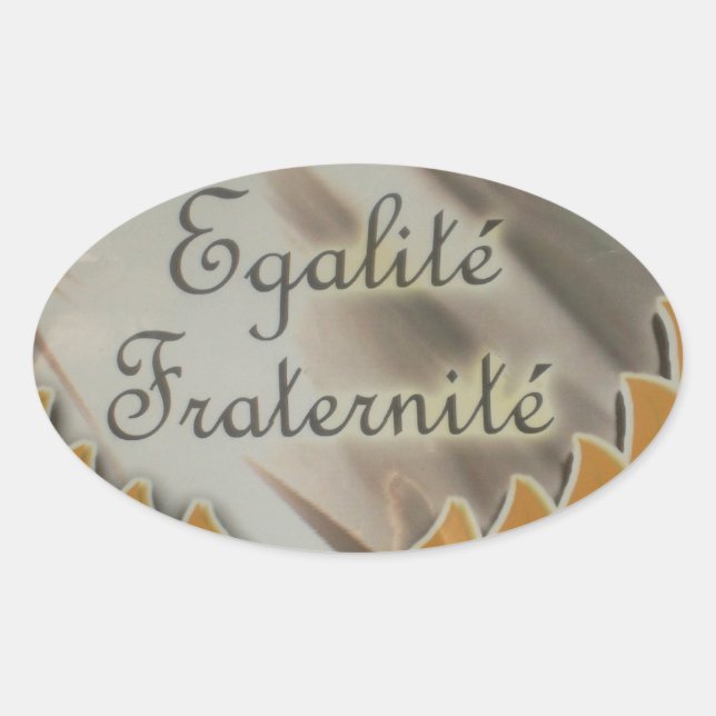 Freiheit, Gleichheit, Brüderlichkeit: Zukunft Blüh Ovaler Aufkleber (Vorderseite)