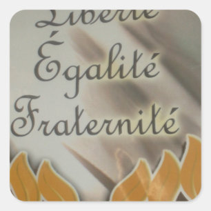 Freiheit, Gleichheit, Brüderlichkeit: Zukunft Blüh Quadratischer Aufkleber