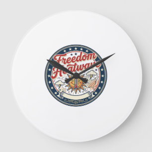 Freiheit Hitze Patriotisch Wetter Sommer Große Wanduhr