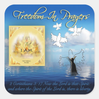 Freiheit im Gebet-Aufkleber Quadratischer Aufkleber