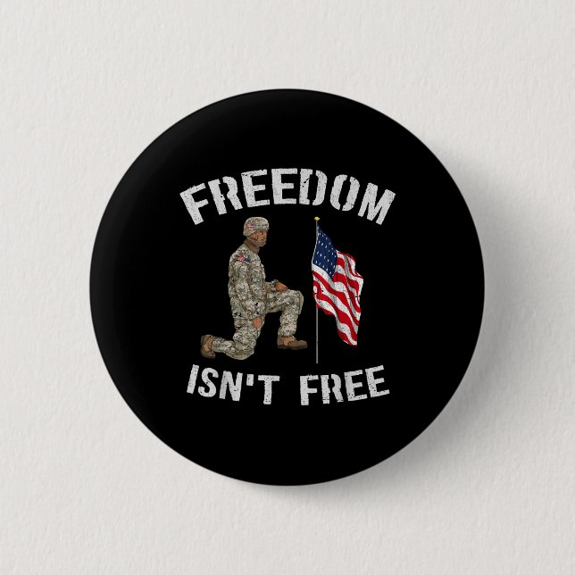 Freiheit ist Amerikas Fahne Veteran Memoria Button (Vorderseite)