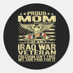 Freiheit ist freie stolz Mama des Krieges im Irak Runder Aufkleber