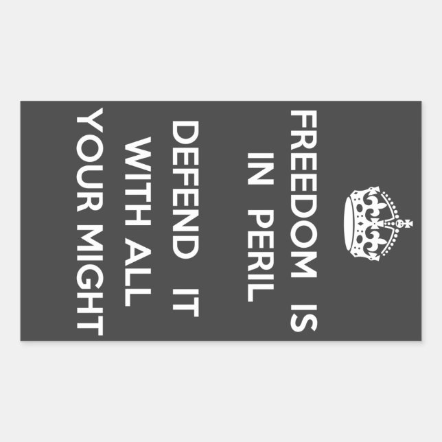 Freiheit ist gefährdet rechteckiger aufkleber (Vorderseite)