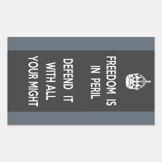 Freiheit ist gefährdet rechteckiger aufkleber