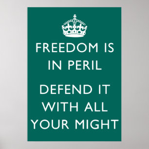 Freiheit ist in der Gefahr verteidigen sie mit Poster