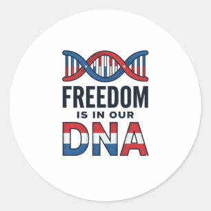 Freiheit ist in unserer DNA Patrioten Vector-Shirt Runder Aufkleber