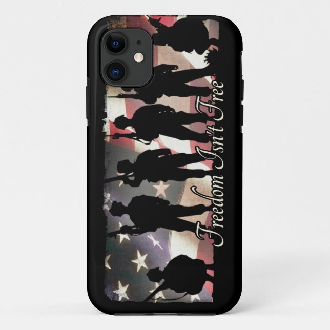 Freiheit ist nicht freie Militärsoldat-Silhouette Case-Mate iPhone Hülle (Rückseite)