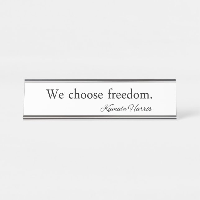 Freiheit Kamala Harris Schreibtischnamensplakette (Vorderseite )
