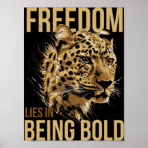 Freiheit liegt in der Kühne Leopard Lover Poster