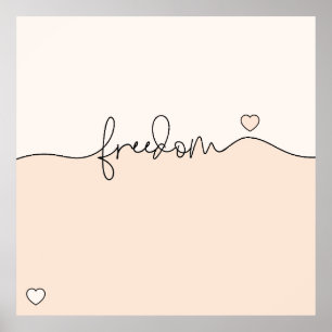 Freiheit Minimalistische Typografie Gestaltung Poster