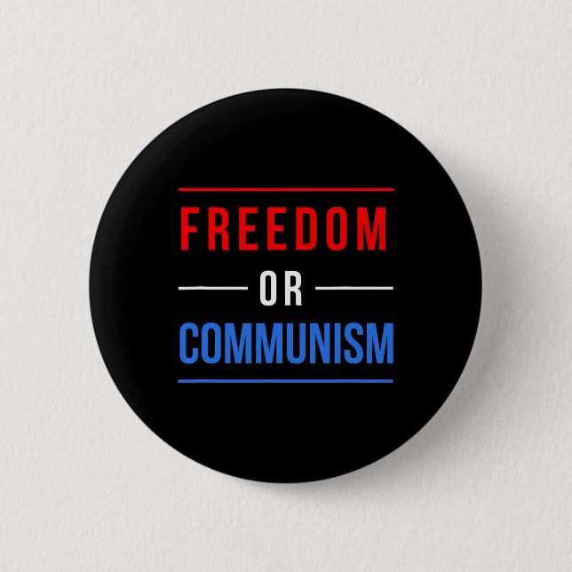 Freiheit Oder Kommunismus Lustige Wahl 2024 Trump  Button (Vorderseite)