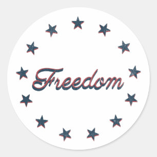 Freiheit Patriotisches Amerika 250 Sterne Design Runder Aufkleber