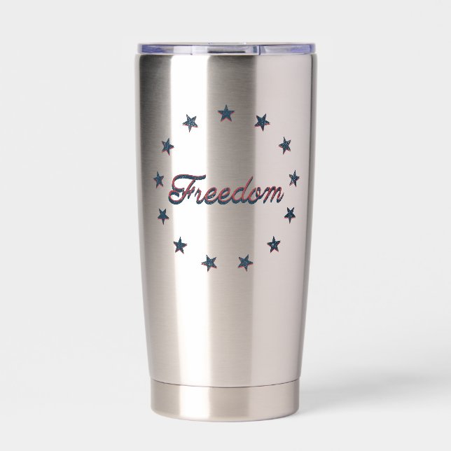 Freiheit Patriotisches Amerika 250 Sterne Design Thermobecher (Vorderseite)