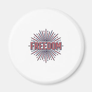 Freiheit Patriotisches Feuerwerk Vektor-Shirt-Desi Magnet
