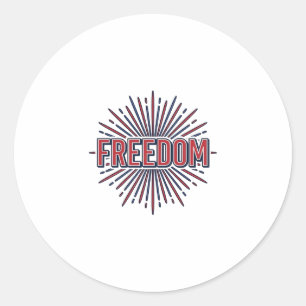 Freiheit Patriotisches Feuerwerk Vektor-Shirt-Desi Runder Aufkleber