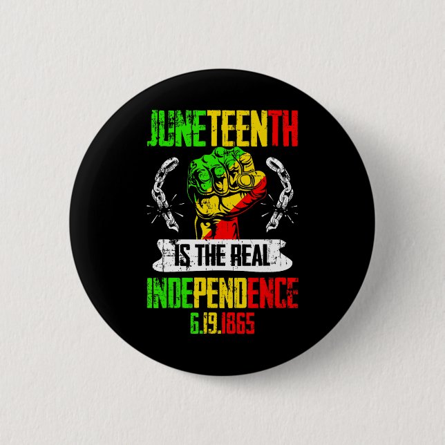 Freiheit Pride Juneteenth ist die wirkliche Unabhä Button (Vorderseite)